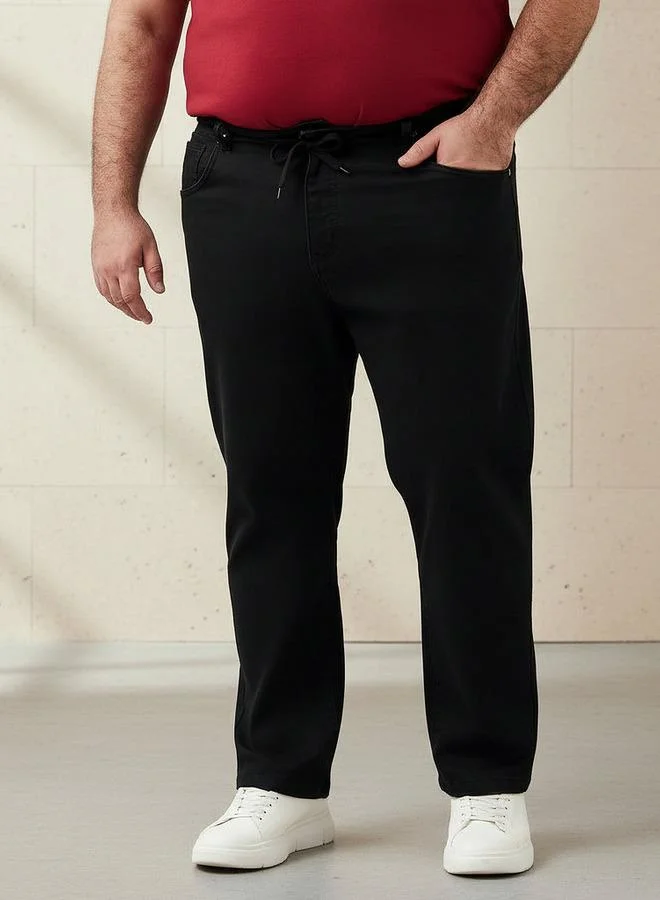 ماكسيم جينز رجالي بقصة عادية وخصر مرن