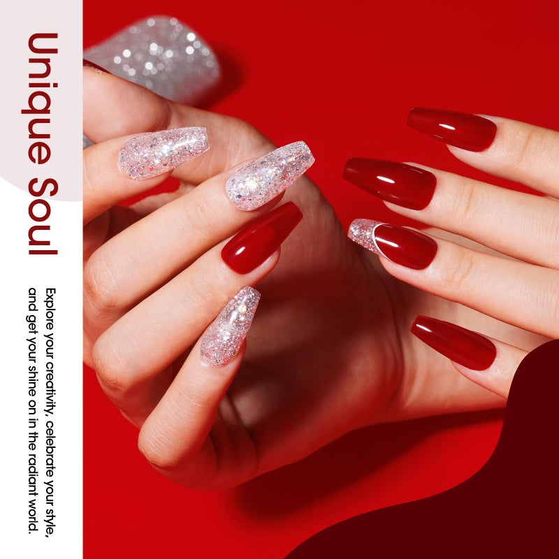 Gellen Jelly Gel Nail Polish, 18ML Jelly Red Gel Polish Soak Off LED U V Nail Gel Polish Sheer Translucent Gel Nail Polish DIY Nail Art Starter Manicure Salon Gifts for Women - Image 3