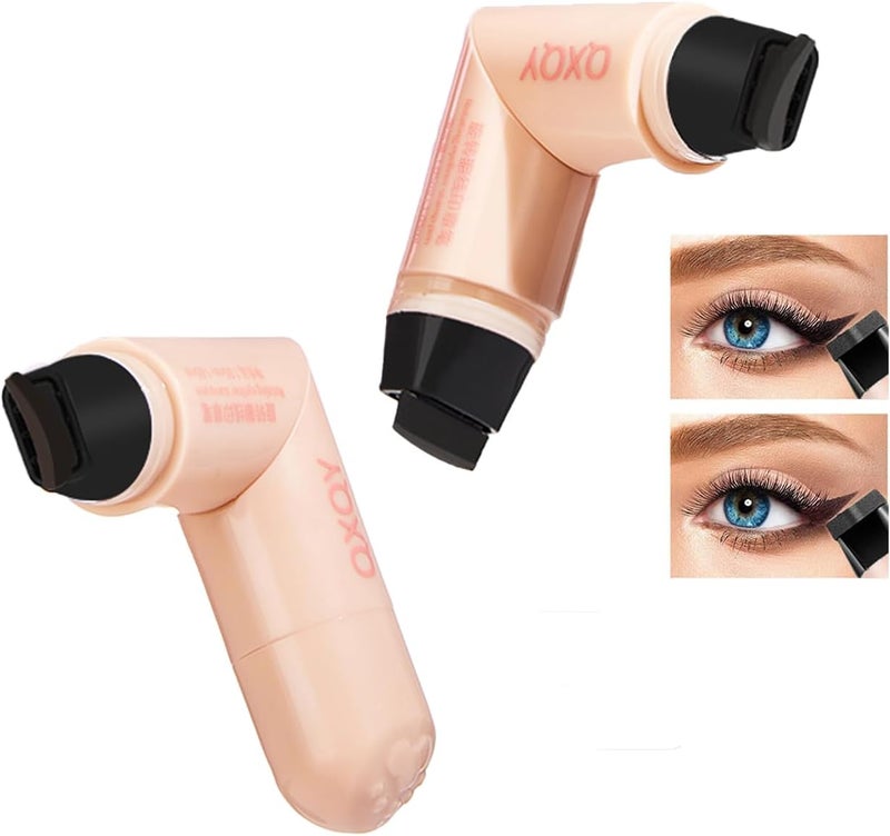 2Pcs Eyeliner Stamp Wing Cat Eye Liner Stamp Black Liquid Eyeliner Long Lasting Waterproof Winged Eyeliner Stamp for Women Eye Makeup blackBrown