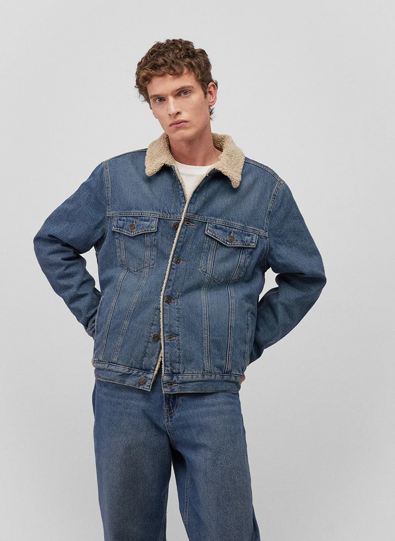 MAVI ZANDER Indigo Sherpa Classic Denim