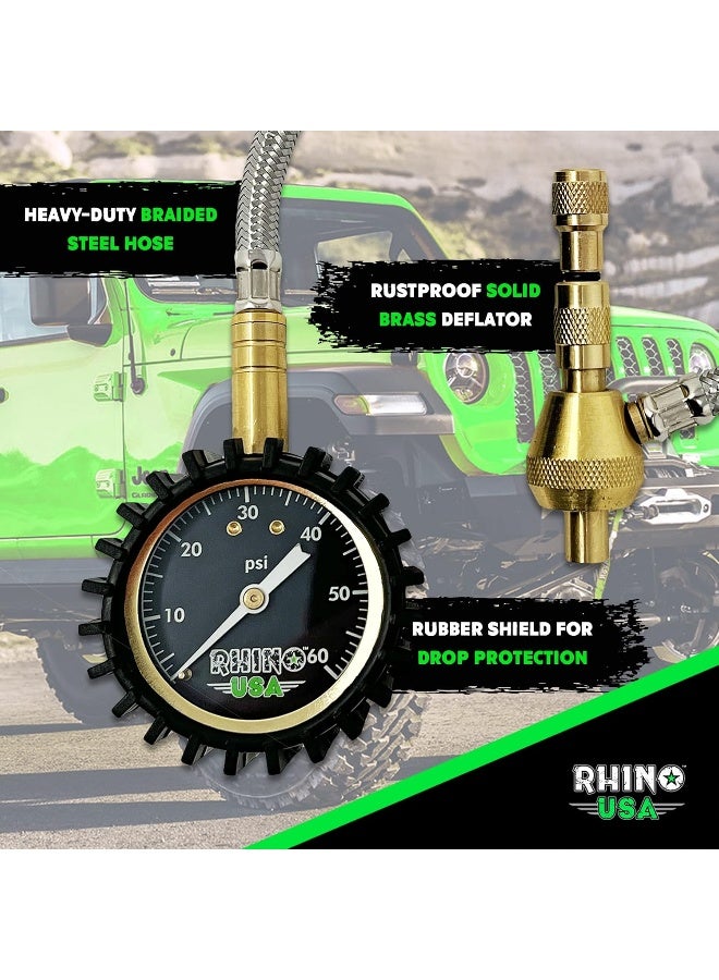 Rhino USA Rapid Tire Deflators With Gauge (0-60Psi) Automatic And Adjustable Tire Air Down Tool - Image 2