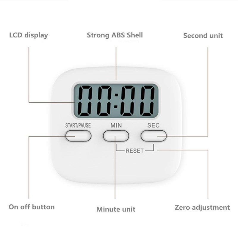 DPISZONE DPISZONE Digital Kitchen Timer with Alarm Stop Watch Timer for Kitchen Kitchen Timer with Magnetic Stand Timer Clock for Study Multicolor  - Image 5