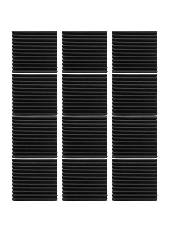 PEI  AN 12-Piece Recording Studio Soundproof Wedge Foam Black 35centimeter  - Image 1