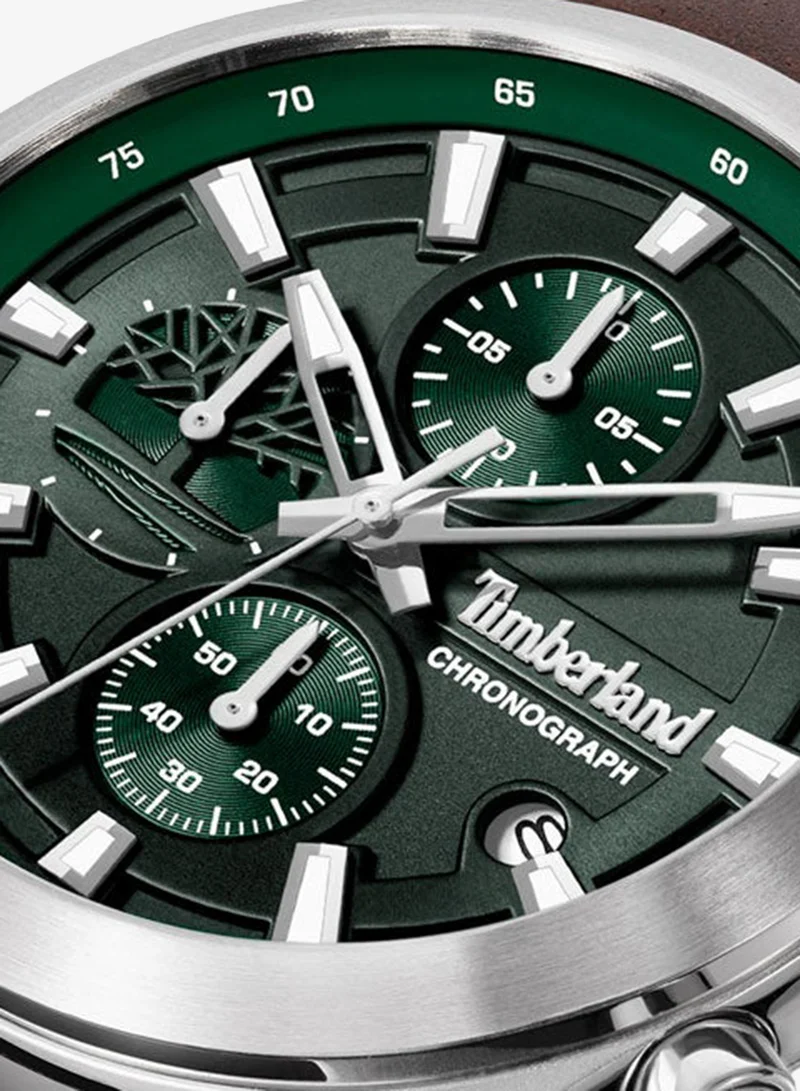 Timberland Green Men's Ashmont Green Dial Leather Strap Chronograph Watch for Men, 44mm for Men | Best Price UAE