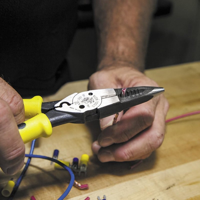 Klein Tools J207-8CR Needle Nose Pliers, Made in USA, All-Purpose Linesman Pliers for Crimping, Looping, Cutting, Stripping, Crimping, Shearing - Image 5