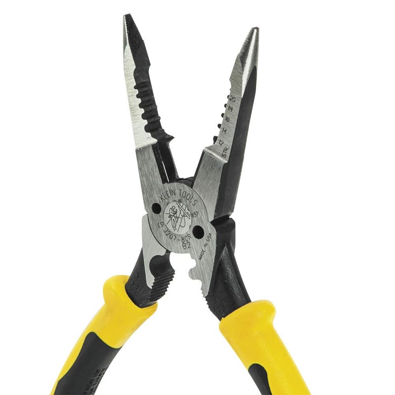 Klein Tools J207-8CR Needle Nose Pliers, Made in USA, All-Purpose Linesman Pliers for Crimping, Looping, Cutting, Stripping, Crimping, Shearing - Image 4