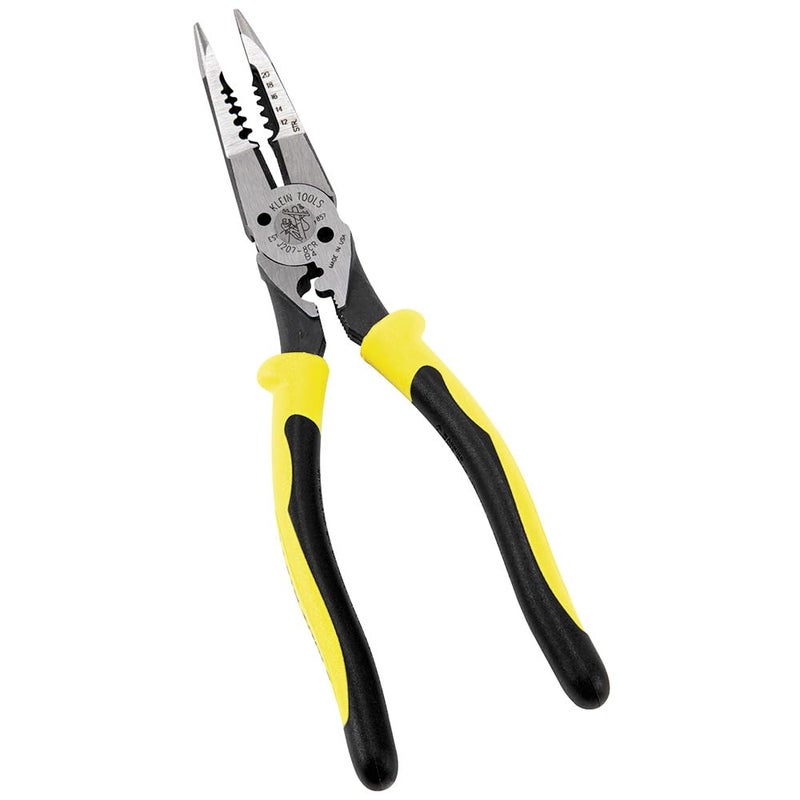 Klein Tools J207-8CR Needle Nose Pliers, Made in USA, All-Purpose Linesman Pliers for Crimping, Looping, Cutting, Stripping, Crimping, Shearing - Image 1