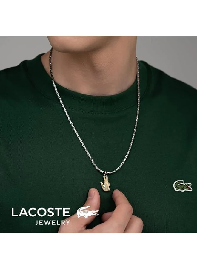 LACOSTE ARTHOR Chain Necklace Stainless Steel with a Crocodile-Shaped Charm