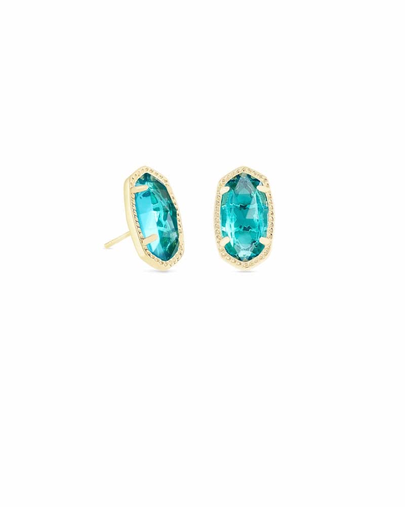 Kendra Scott Ellie Stud Earrings for Women, Fashion Jewelry, 14k Gold-Plated, London Blue - Image 1