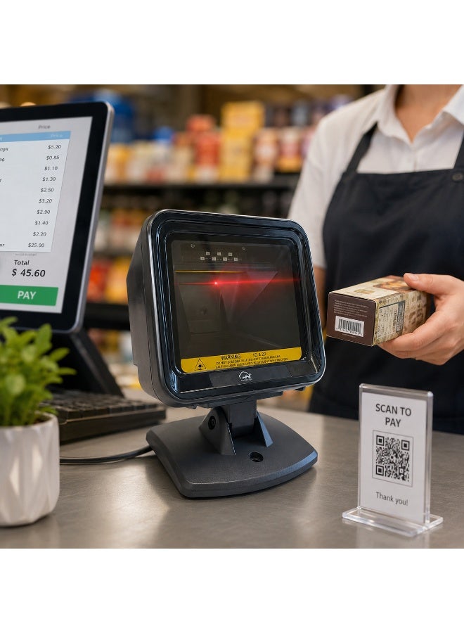 BASEET Barcode Scanner, Pos Systems,Hands-Free Barcode Scanner with Stand - Image 5