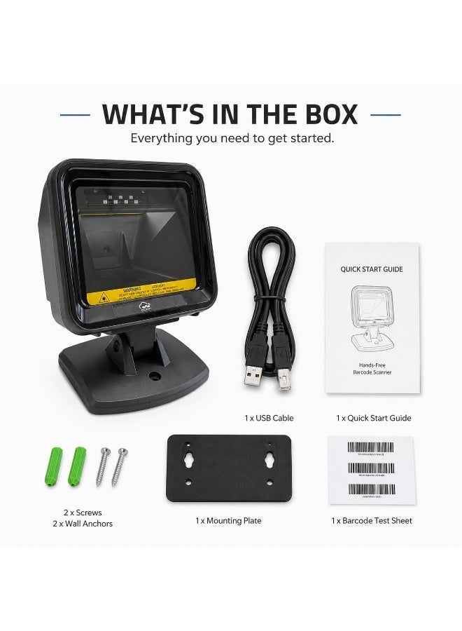 BASEET Barcode Scanner, Pos Systems,Hands-Free Barcode Scanner with Stand - Image 4