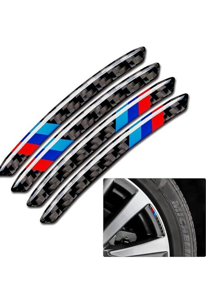 FETUSI Carbon Fiber Wheel Center Caps Emblems – 4PCS 3D Wheel Hub Stickers Universal Fit for BMW 1 2 3 4 5 6 7 Series X1 X2 X3 X4 X5 X6 Accessories – Car Rim Center Decoration Trim Covers - Image 1