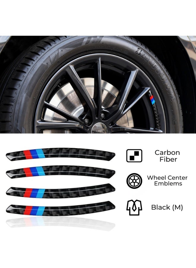 FETUSI Carbon Fiber Wheel Center Caps Emblems – 4PCS 3D Wheel Hub Stickers Universal Fit for BMW 1 2 3 4 5 6 7 Series X1 X2 X3 X4 X5 X6 Accessories – Car Rim Center Decoration Trim Covers - Image 3