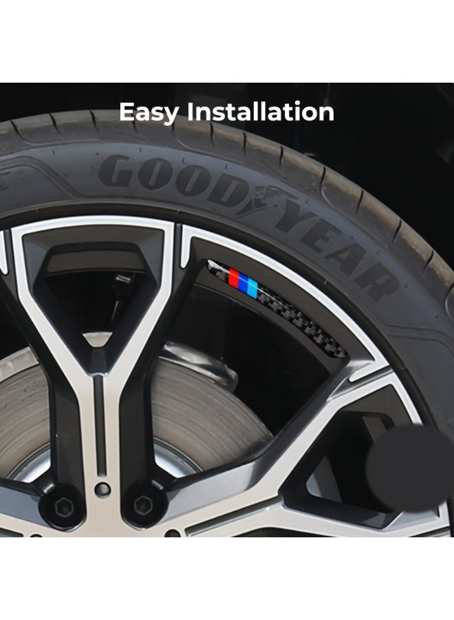 FETUSI Carbon Fiber Wheel Center Caps Emblems – 4PCS 3D Wheel Hub Stickers Universal Fit for BMW 1 2 3 4 5 6 7 Series X1 X2 X3 X4 X5 X6 Accessories – Car Rim Center Decoration Trim Covers - Image 5