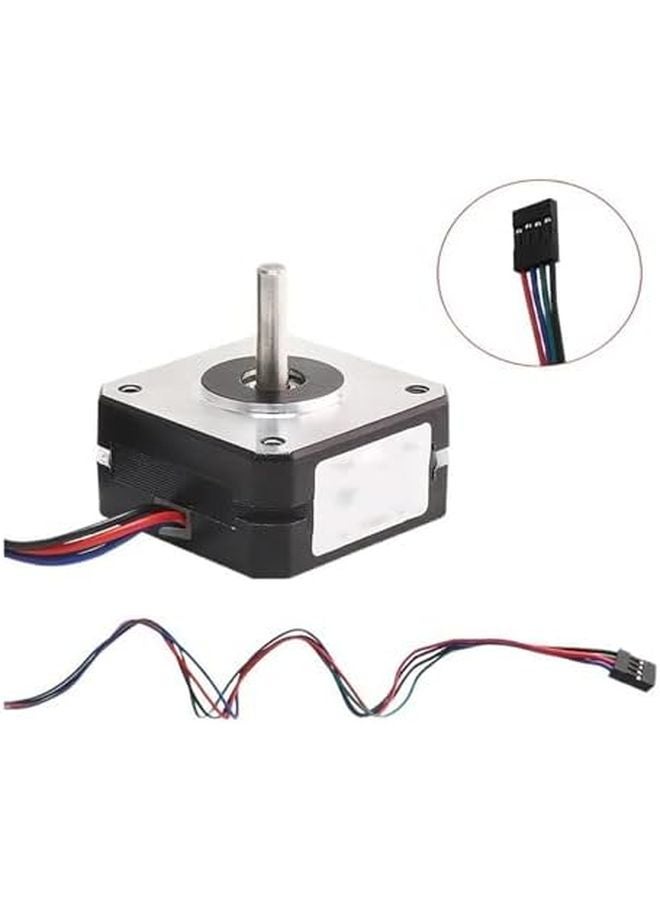 محرك خطوي Nema 17 مقاس 42x42x20mm، تيار 1A، عزم دوران 16Ncm، ثنائي الطور، 4 أسلاك مع كابل طوله 1 متر - Image 3