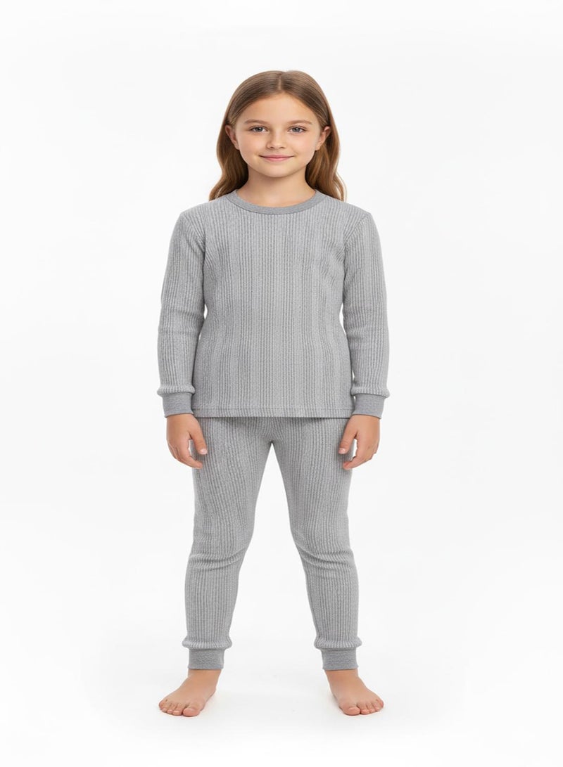 بيبي كلو طقم حراري رمادي ناعم للأولاد والبنات - Image 3