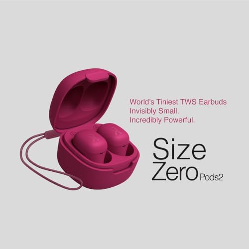 FINGERS SizeZero Pods2 World's Tiniest TWS Earbuds with 15-Hour Total Playtime, Quick Charge of 10 mins for 2-Hour Playtime, Built-in Mic with SNC™ Technology for Clear Calls (Plum) - Image 2