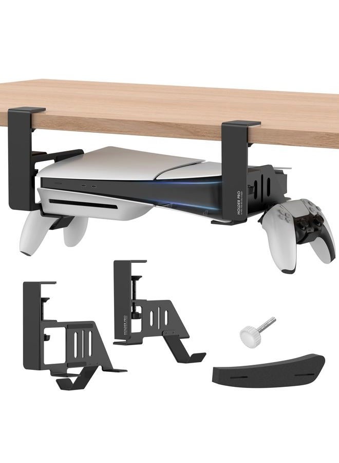 JUSPRO حامل تثبيت تحت المكتب لجهاز PS5 متوافق مع جهاز PS5/PS5 Slim إصدار الأقراص والرقمي - Image 1