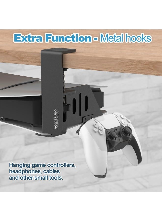 JUSPRO حامل تثبيت تحت المكتب لجهاز PS5 متوافق مع جهاز PS5/PS5 Slim إصدار الأقراص والرقمي - Image 5