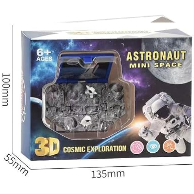 Tazweeq 2Pcs 3D Three-Dimensional Folding Pop-Up Book, Mini Keychain Space Astronaut Puzzle Stress Relief Creative Toys, Creative Stress Relief Toys - Image 5