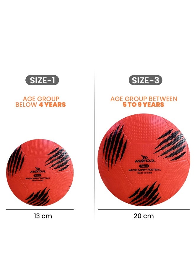 مايور كرة قدم للأطفال من مايور سامي – الحجم 3، لون احمر | كرة داخلية وخارجية من PVC للأطفال دون 9 سنوات - Image 4