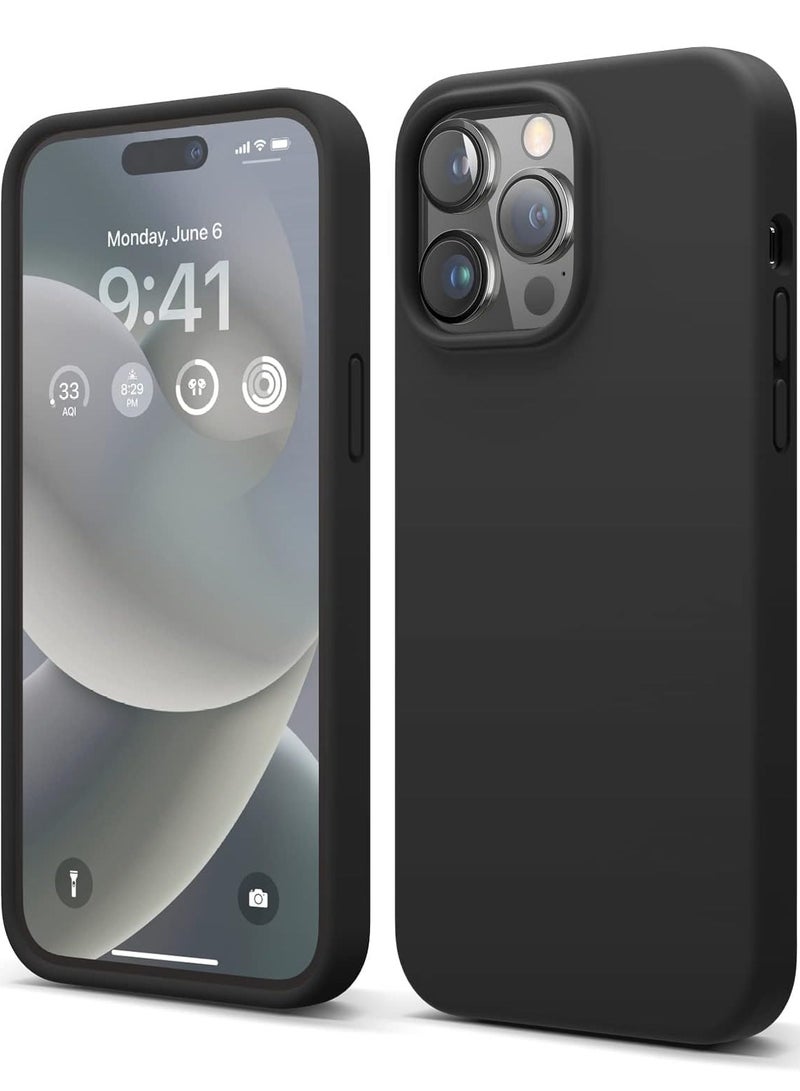 ELTRAZONE [3 in 1] for iPhone 15 Case with 9H Tempered Glass Screen Protector, Premium Liquid Silicone Shockproof Protective Case,Slim Phone Cover for iPhone 15 (2023) (iphone 15, Black) - Image 2