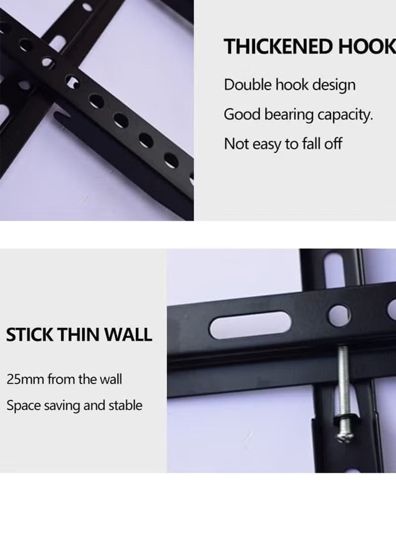 Universal TV Wall Mount Bracket 32-82 Inches, Adjustable Heavy-Duty for LCD & LED Flat Screens, VESA Compatible, Space-Saving Design, Easy Installation, Sturdy & Streamlined, Black - Image 5