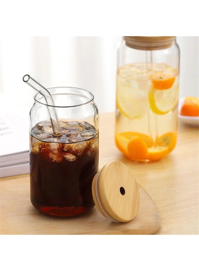 600ml Mason Jar Glass with Bamboo Silicone Lid & Lollipop Straw – Reusable Wide-Mouth Drinking Glass for Iced Coffee, Juice, Smoothies & Cocktails  - Image 4