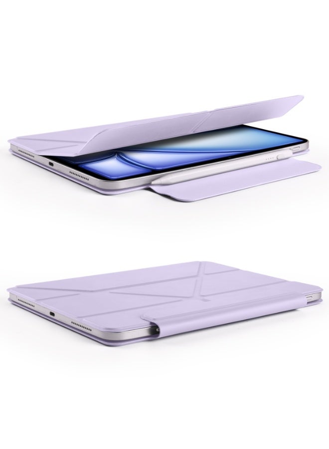 magnatic Case Compatible with iPad Air 13 inch (2024) M2, [Built-in Pencil Holder] Shockproof Cover, Auto Wake/Sleep, (purple) - Image 3