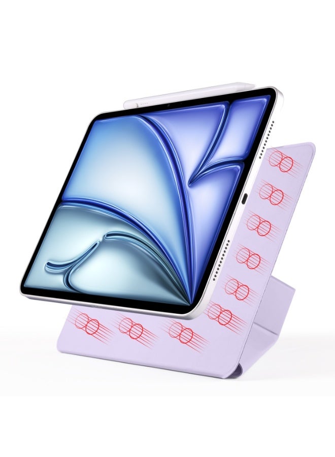 magnatic Case Compatible with iPad Air 13 inch (2024) M2, [Built-in Pencil Holder] Shockproof Cover, Auto Wake/Sleep, (purple) - Image 2