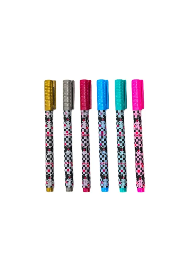 Sanrio  Sanrio Kuromi Ambition 6-Piece School Metallic Marker Set for Girls  | Best Price UAE