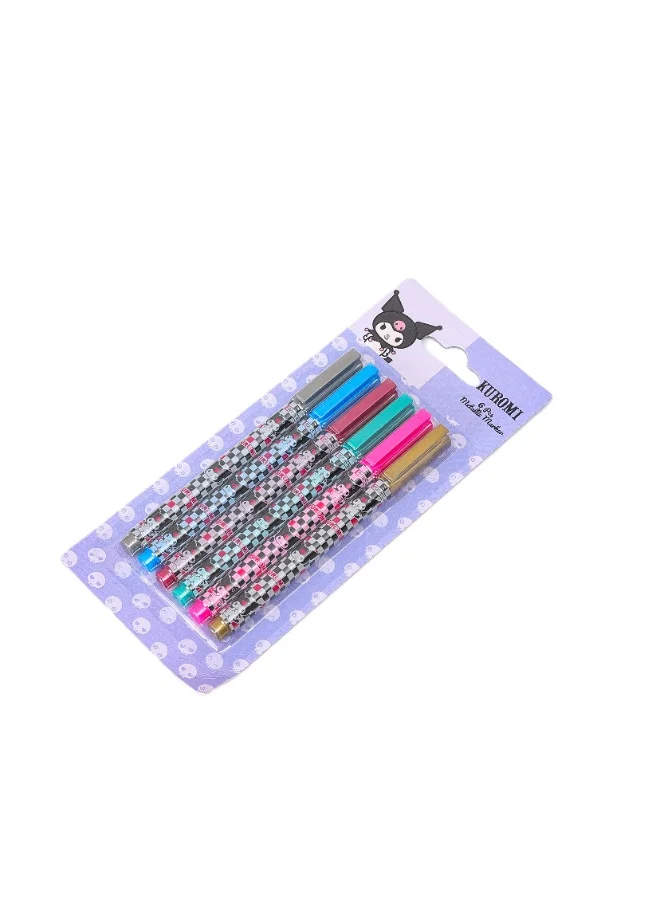 Sanrio  Sanrio Kuromi Ambition 6-Piece School Metallic Marker Set for Girls  | Best Price UAE