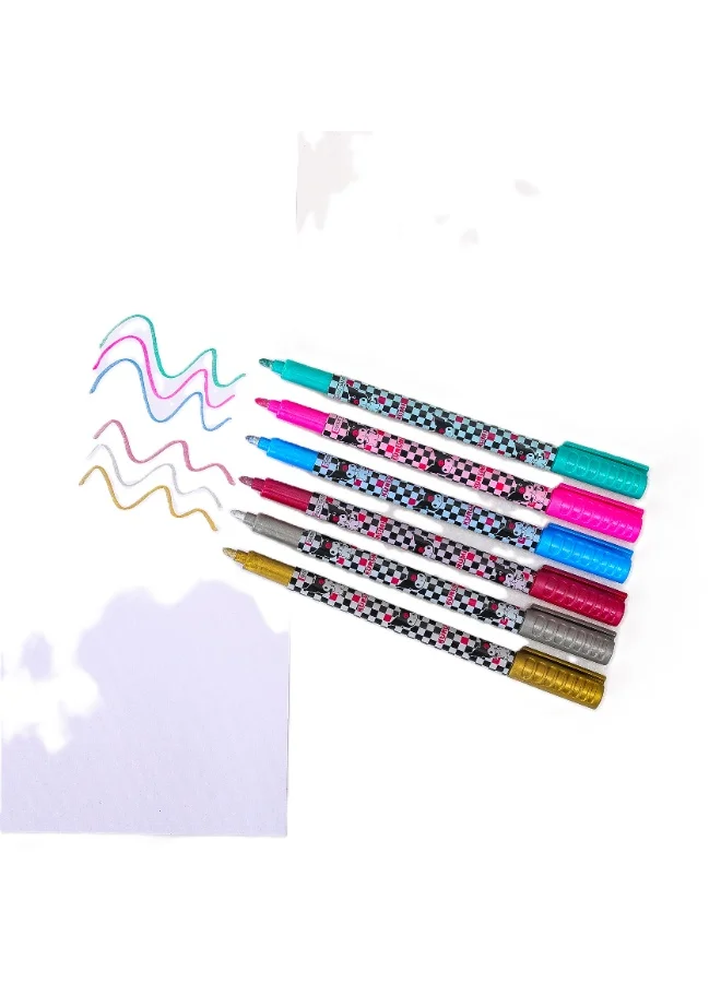Sanrio  Sanrio Kuromi Ambition 6-Piece School Metallic Marker Set for Girls  | Best Price UAE