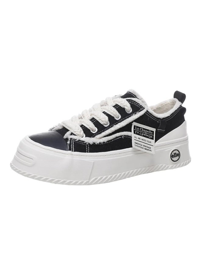 La Chapelle Women's Sneakers, New Versatile Thick-soled Casual Shoes, Low-top Soft-bottomed Sports Shoes For Women-002 Black And Beige 36 - Image 4