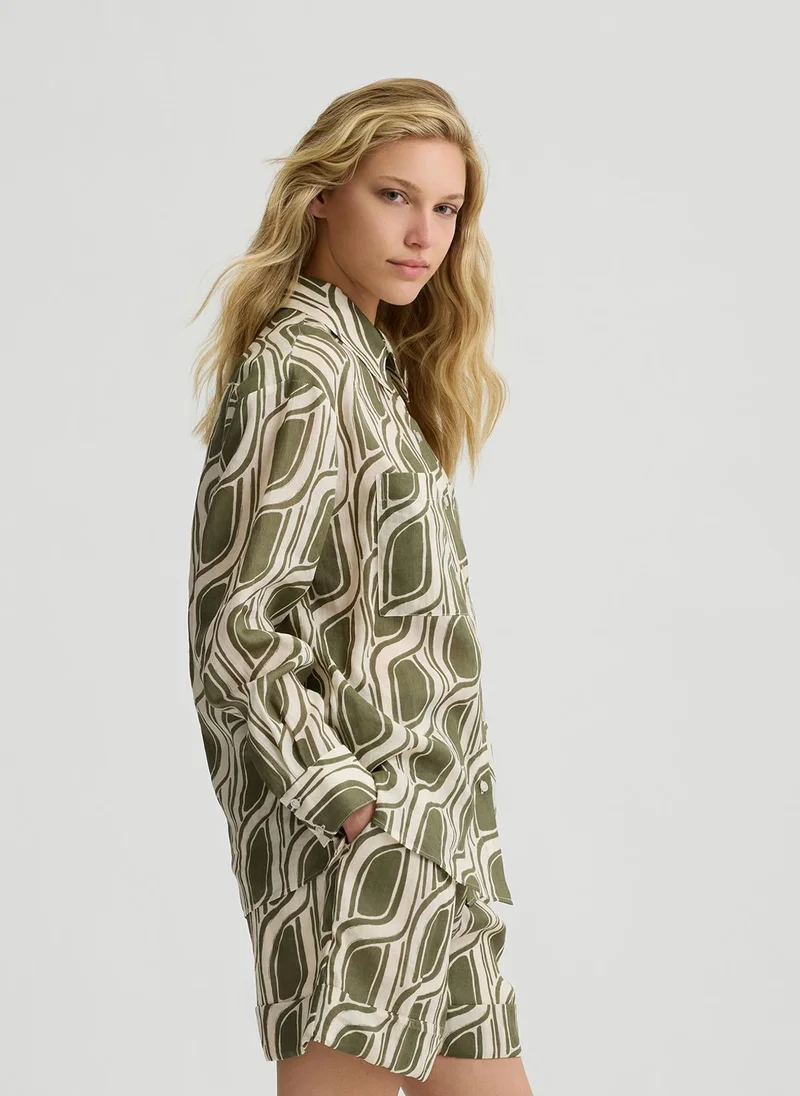 Liu Jo Printed ramie shirt