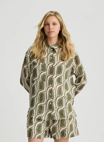 Liu Jo Printed ramie shirt