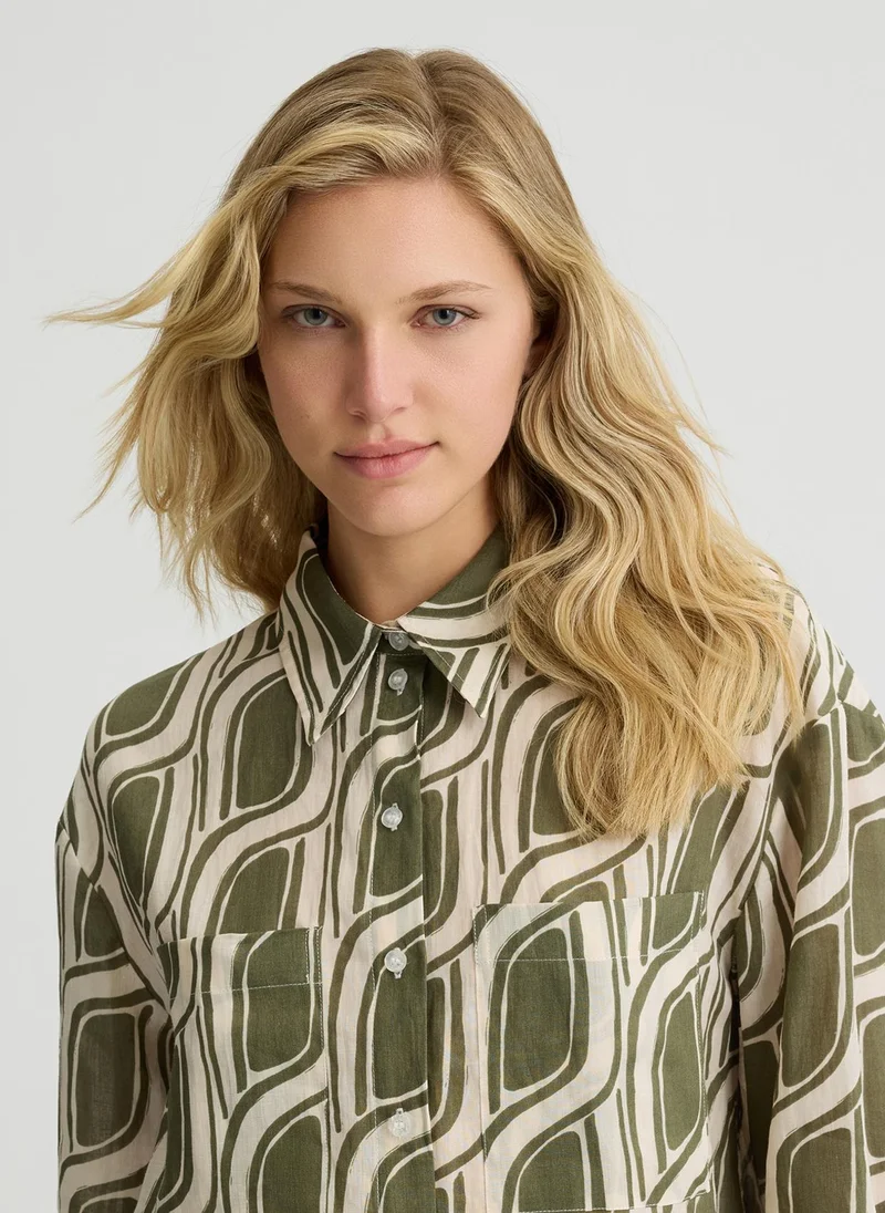 Liu Jo Printed ramie shirt