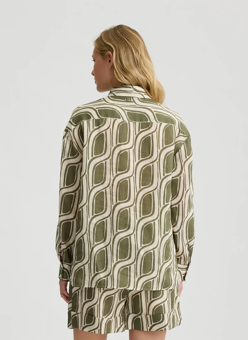 Liu Jo Printed ramie shirt