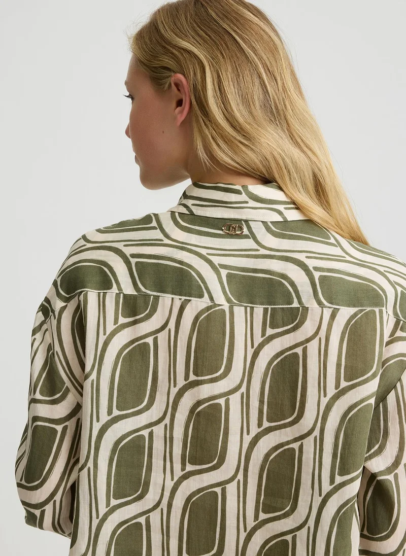 Liu Jo Printed ramie shirt