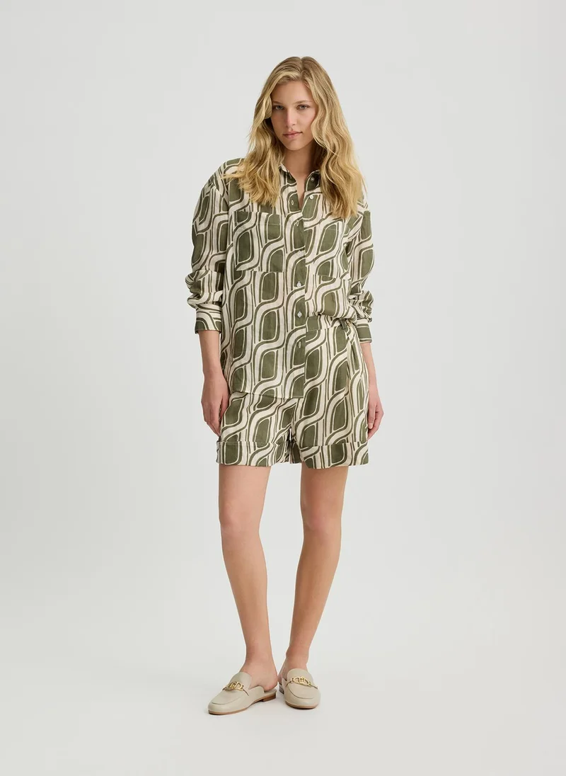 Liu Jo Printed ramie shirt