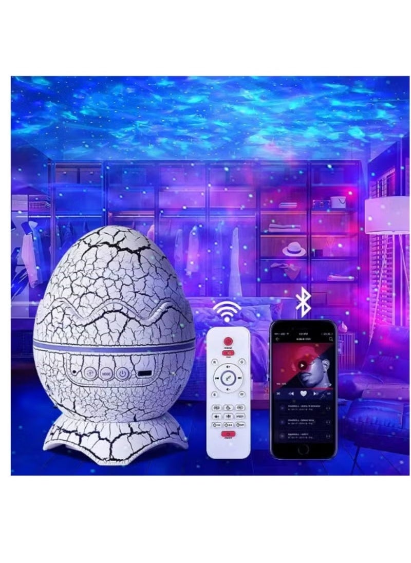 TIGER Galaxy Projector for Bedroom with Bluetooth Speaker & Remote Control – Egg-Shaped Star Projector Night Light for Kids & Adults with 14 Galaxy Light Effects, 19 White Noise Sounds, Sleep Timer, Rotating Lamp & Adjustable Brightness for Home Relaxation  - Image 5