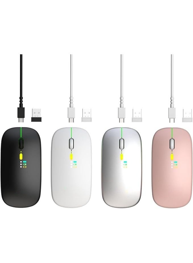 Wireless Mouse with Ergonomic Design – Silver Color, Portable and Comfortable for Everyday Use - Image 3