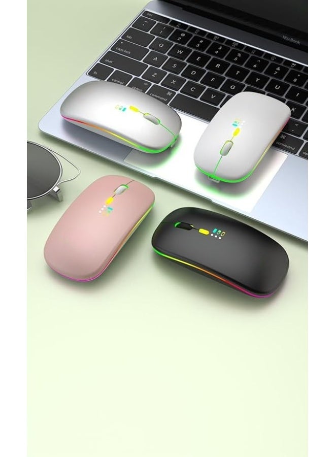 Wireless Mouse with Ergonomic Design – Silver Color, Portable and Comfortable for Everyday Use - Image 2