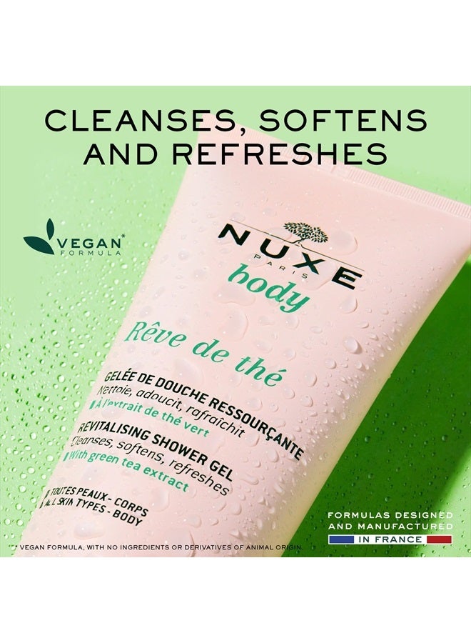 NUXE Rêve de Thé - غسول الجسم المنعش بالشاي الأخضر - جل استحمام مغذي للغاية مع الجلسرين، 6.7 أونصة سائلة - Image 3