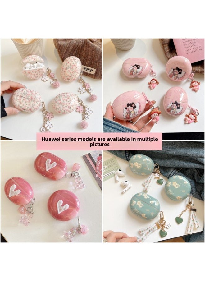 Generic - Suitable For HuaweiFreebuds5 Bluetooth HeadSEt Protective Cover Se2/4/5i/pro2 Cartoon Soft Shell Cute And Creative-Color:IMD Soft Shell-animal Collection (with Pendant)-Model:For HuaweiFreebuds Pro Headphone Case - Image 1