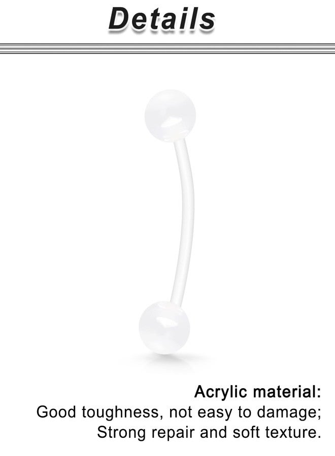 Ocptiy 14G Clear Plastic Pregnancy Belly Button Ring Maternity Navel Ring Sport Pregnant Women 14 Gauge Flexible Silcone Extra Long bar Belly Piercing Jewelry Retainer 14mm 16mm 18mm 32mm 35mm 38mm - Image 4