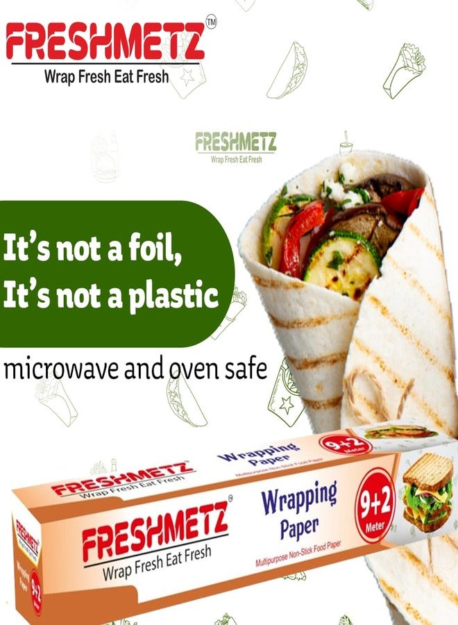 FRESHMETZ Wrapping Paper Roll 9+2 Meter | Non-Stick Butter Paper | Oven Safe, Oilproof & Food Grade Parchment Paper for Kitchen & Baking - Image 5