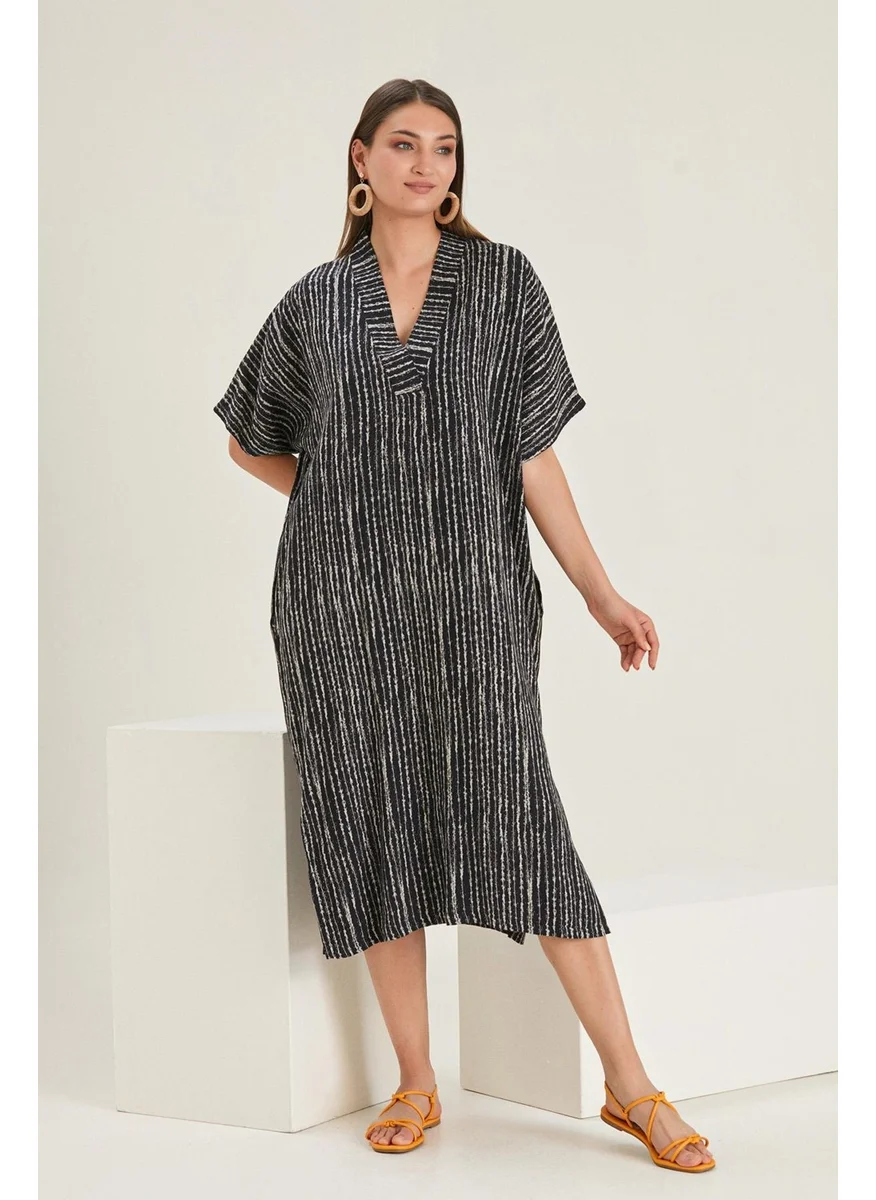 الكسندر جاردي V Neck Pocket Casual Dress (B22-288B)