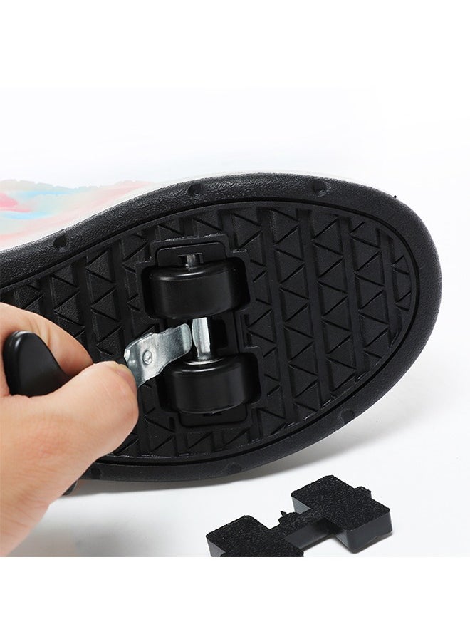 Joshberg - Rechargeable Roller Skates shoes,Skates Shoes,Shiny Sneaker Skate Shoes With Lighting sole and Wheels(Black) - Image 1
