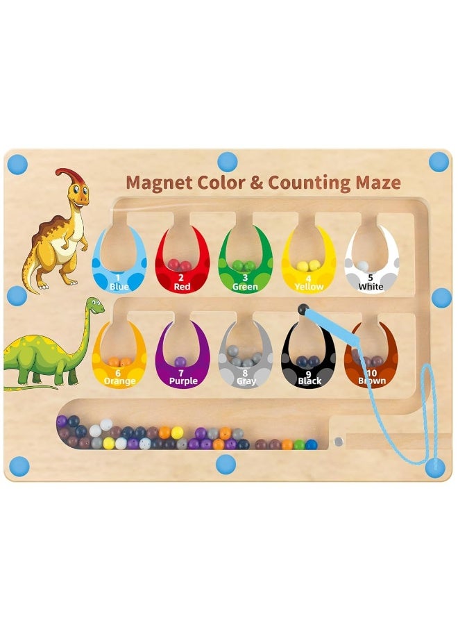 HONGID Dinosaur ToysMagnetic Color and Number Maze Montessori Toys for 2 3 4 5 Year OldLearning Educational Sensory Toys for Toddlers and Kids Boys GirlsChristmas Stocking Stuffers for Kids - Image 5